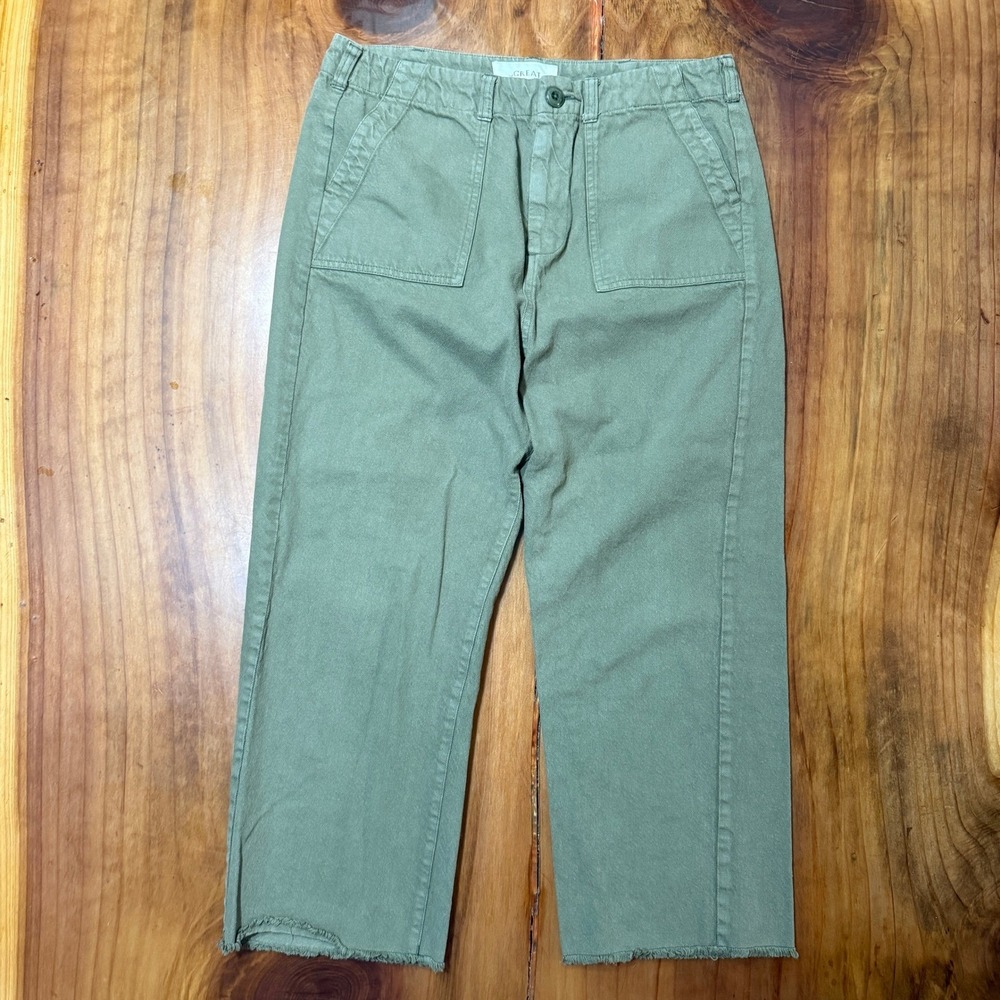 The Great Women's Pants 27 Ric Rak Army Straight Leg Crop Cotton Casual A8